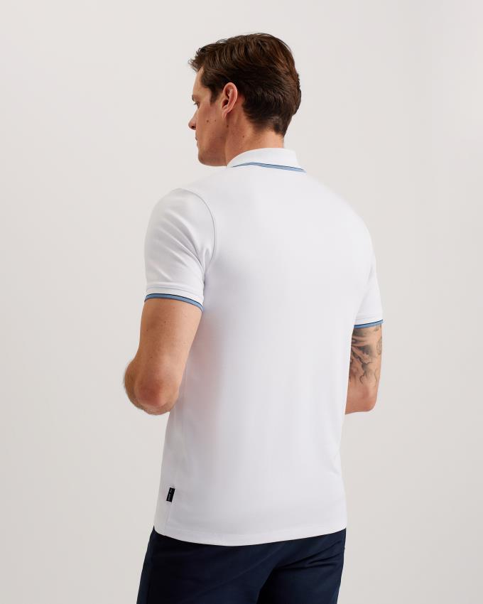 Polo Ted Baker Short Sleeve Blanche Homme | KQK-10309107